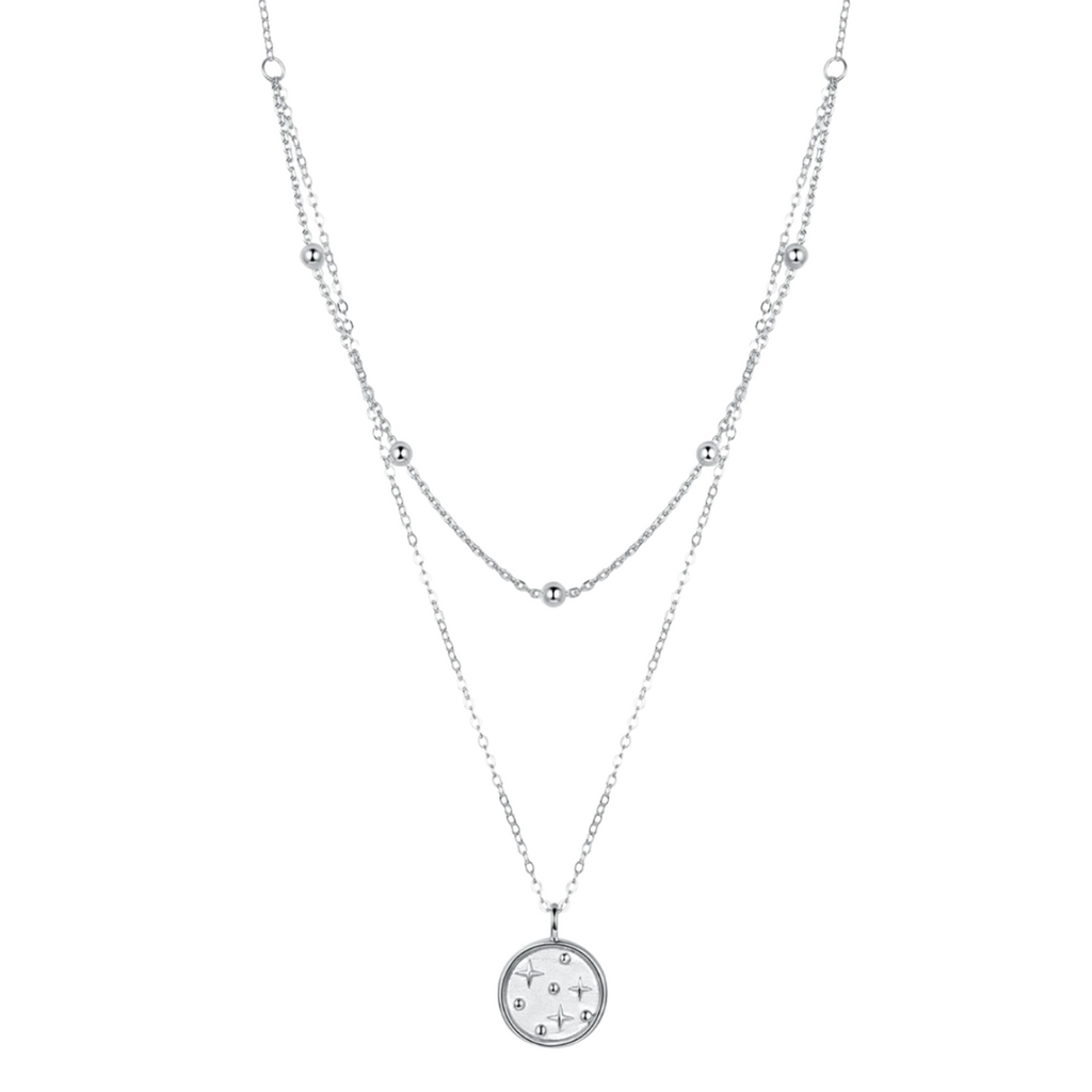 TERRA DOUBLE-LAYER NECKLACE - STERLING SILVER - Olette Jewellery