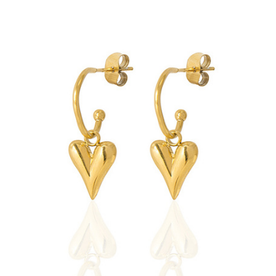 Heart Charm Earrings - Olette Jewellery